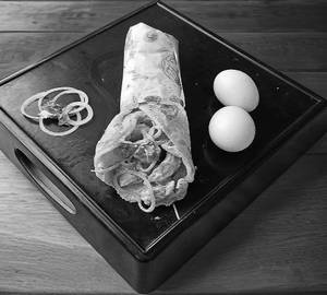 Double egg malai chicken roll