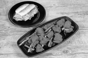 Chicken 65 and Egg Sandwich