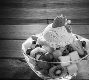 Fruit Salad Strawberry  Ice Cream