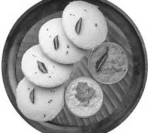 Idli( 3 Pcs ) With Sambar And Chutney