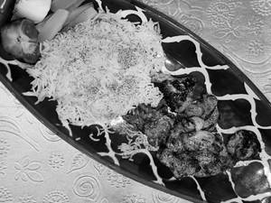 Joojeh Kabab Chicken With Saffron Rice - Persian