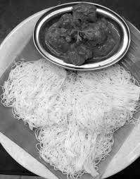 Idiyappam with chicken curry