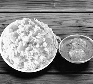 Basanti Pulao with Egg Kosha