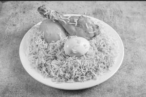 Chicken Biryani With Egg Ratia Gravi And Salad