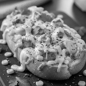 Paneer corn garlic bread