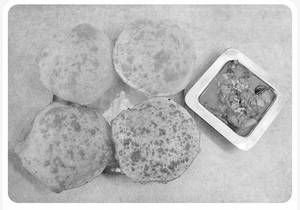 Aloo Baingan With 4 Puri