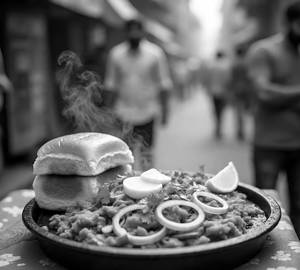 Cheese pav bhaji