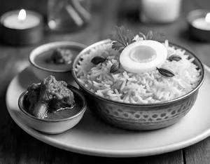 Egg Biryani With Chicken Chaap ( 1 Egg )