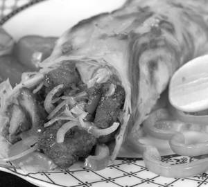 Double Mutton Boti Kabab Double Egg Roll