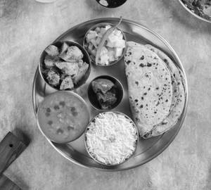 Yellow Daal and Sabji Thali