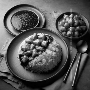 Chicken Fried Rice and Chicken Manchurian Gravy