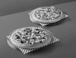1 Bold BBQ Veggies MED Pizza +1 Veggie Supreme MED