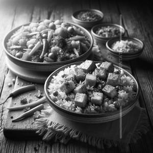 Paneer Manchurian and Veg Fried Rice