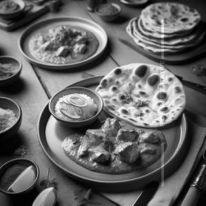 Chicken butter masala and Plain naan                                          