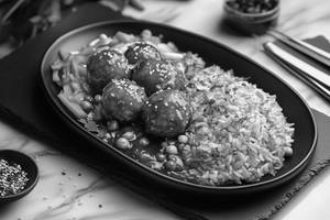 Veg Manchurian-Fried Rice Bowl