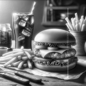 Chicken Burger + Fries + Soft Drink