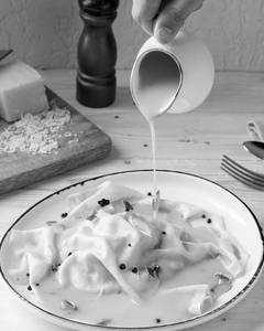 Mock Meat With Roasted Pumkin Handkerchief Pasta
