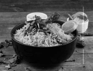 Half Chicken Dum Biryani & Raita
