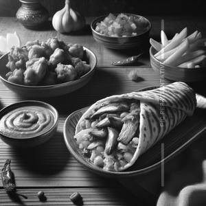 Chicken Schezwan Shawarma