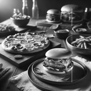 Italion Pizza + Aloo Tikki Burger