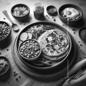 2 Aloo Paratha With Chana And Pickle