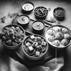 VEG MANCHURIAN +PANEER CHILLI + RASMALAI