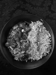 Veg Fried Rice With Chilli Paneer Gravy