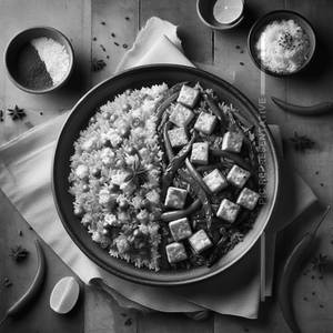 Paneer Fried Rice With Paneer Chilly