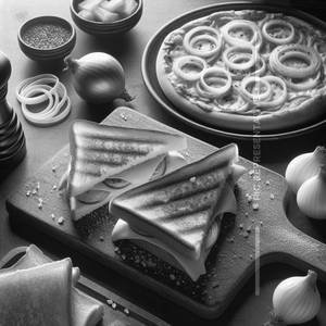 Cheese Grilled Sandwich + Onion Pizza [4 Slices, 7 Inches]