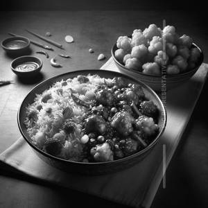 Veg Biryani With Gobi Manchurian