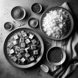 Paneer masala with rice