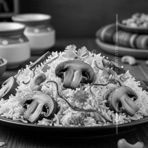 Mushroom biryani