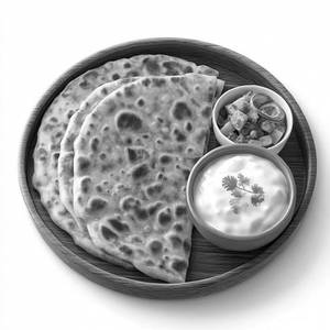 Aloo Paratha With Curd (2pcs)