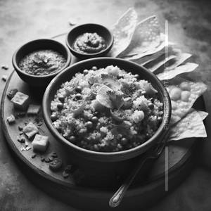 Masala Butter Khichdi  Papad
