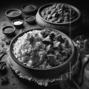 Beef Biryani(Half) with beef bhuna half (2pcs)