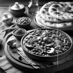 Matar Mushroom With 2 Baby Naan
