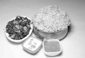 Mutton Fry Piece Biryani- Half (with Chicken Dum Rice)