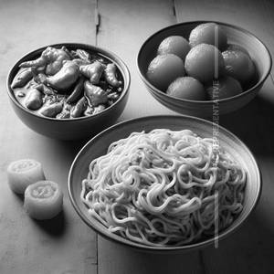 Chicken Noodles With Chicken Manchurian And Gulab Jamun