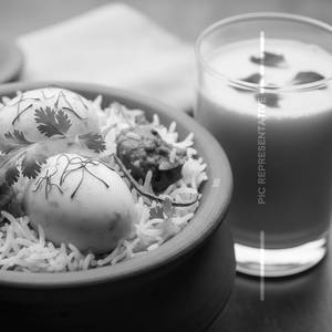 Egg Biryani + Rose Milk
