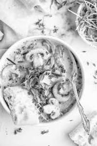 Wild mushroom soup with egg