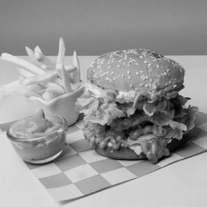 Double Chicken Dynamite Burger + (Complimentary Fries )