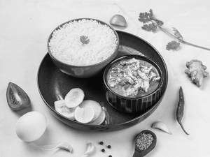 Egg Bhurji Curry With Rice