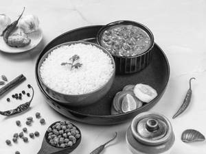 Brown Chana Masala With Rice