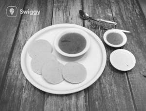 Rice Idli [4 Pieces] With Sambar  