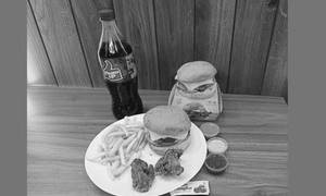 2 Chicken Crispy Classic Burger, 2pc Wings, Fries S And Thums Up