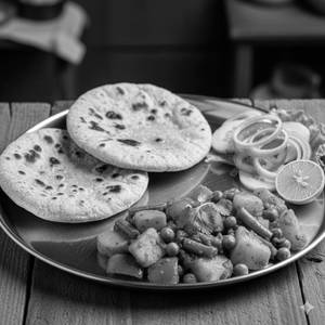 Mix veg ( 200 gms ) + 2 Tawa Roti + Salad