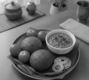 Ragi Sangati with Tomato Chutney Traditional Andhra Style Healthy Millet Meal