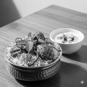 Hyderabadi Chicken Biryani + Raita