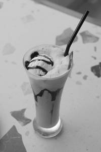 Cold coffee with ice cream