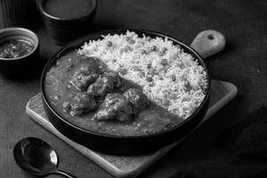 Fried Rice With Chicken Hot Garlic Gravy